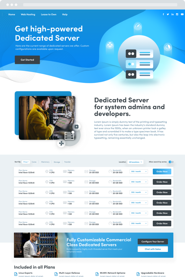 Breezehost | Custom web design for a web hosting company